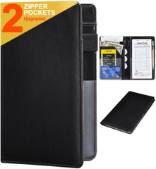 Server Books for Waitress – Leather Waiter Book Server Wallet with Zipper, Cute