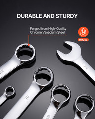 VEVOR 25-Pc Metric Combination Wrench Set, 6-32mm Open & Box End, Pouch