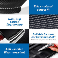 Universal Rear Bumper Protector, 40X3.54 Inches Carbon Fiber Textured Anti-Scrat