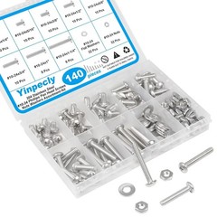 140pcs Phillips Pan Head Machine Screws Nuts Washers Assortment Kit,304 Stain…