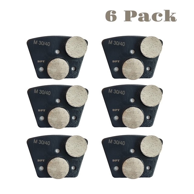 6 Pack Trapezoidal Grinding Disc Medium Bond for Concrete Floor Grinders 30 Grit