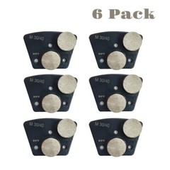 6 Pack Trapezoidal Grinding Disc Medium Bond for Concrete Floor Grinders 30 Grit