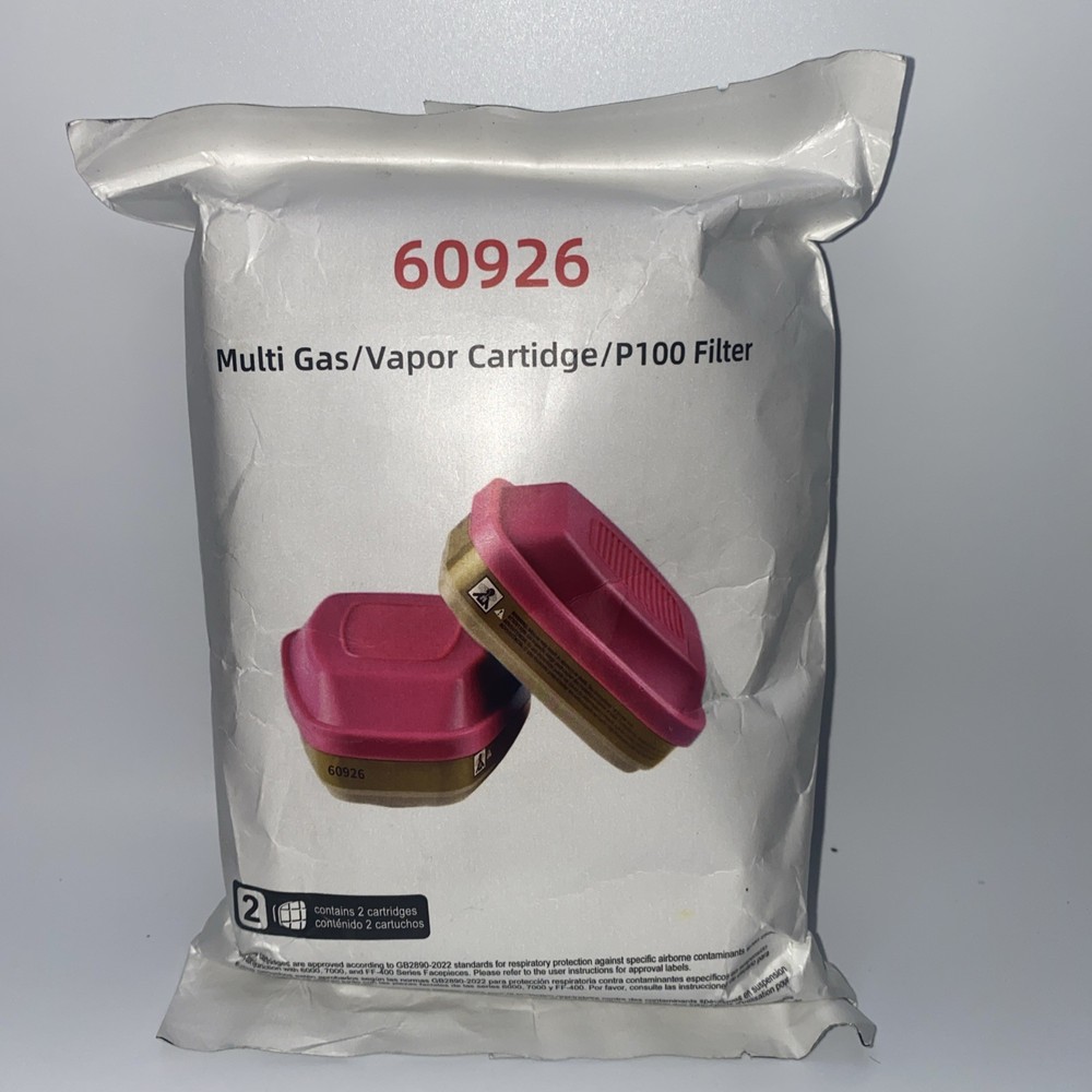 NEW 60926 2 Pack For P100 Filter Multi Gas/Vapor Cartridge Exp 04/2029