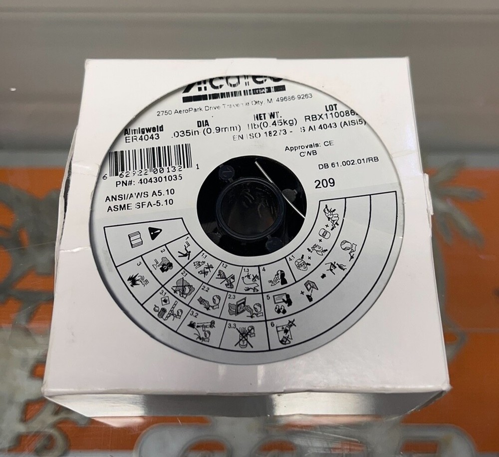 Alcotec MIG Welding Wire: Aluminum, ER4043, 0.035 in, 1lb