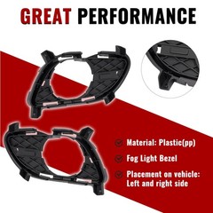 HECASA Fog Light Bezels LH & RH for Infiniti G37 2011-2015 Compatible
