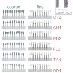 Dental White Stone High Speed Polishing Burs FG Cone/Flame/Round Aluminum Oxide