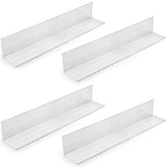 4 Pack Aluminum Angle 6061, 2″ x 2″x 1/8″ Stock, Silver