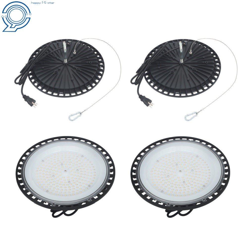 4 Pcs Lighting Fixture 150W UFO LED High Bay Light 18000LM With Hook Safety Rope