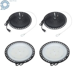 4 Pcs Lighting Fixture 150W UFO LED High Bay Light 18000LM With Hook Safety Rope