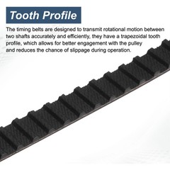 5pcs 200XL 037 Timing Belt 100 Teeth Rubber Geared Cogged Belt, 0.20″ Pitch
