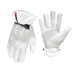 12 Pairs Bulk White Cowhide Leather Work Gloves Safety Driver PPE