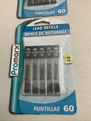 2x 60ct Promarx Mechanical Pencil Lead Refills .07mm (5x12pcs) New Sealed HB#2