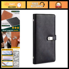 Leather Business Card Organizer Book, 120 Slot Credit Card Holder Case for Men &