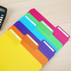 Vibrant 1/3 Cut Tab File Folders, 6 Pack – Bright Colors for Easy Organization