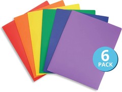 Blue Summit Supplies-Multicolor Two Pocket Plastic Folders-6 Pack