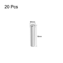 20 Pcs 304 Stainless Steel 5mm x 18mm Dowel Pin for Metal Devices Silver Tone