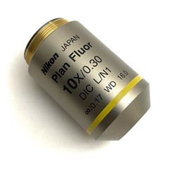 Nikon Plan Fluor 10x/0.30 DIC L/N1 ∞/0.17 WD 16.0 Microscope Objective Lens