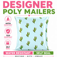Cactus Poly Mailers 6×9 Self Seal Designer Boutique Shipping Bags Envelopes