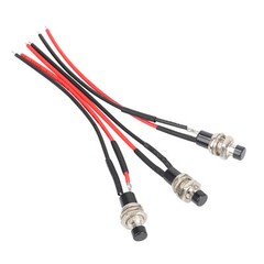 3Pcs Mini SPST Push Button Switch Momentary 12V 5A w Pre-soldered Wire 7mm