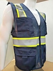 NAVY BLUE High Visibility Reflective Safety Vest (X-Small-3-XL)