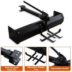 42 in Trailer Box Scraper Tow Behind Box Scraper Lawn Tractor for ATV UTV, Black