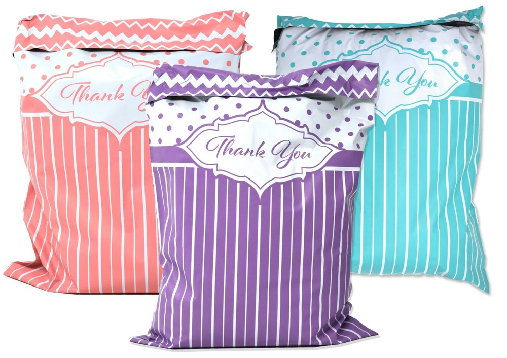 Thank you Collection Poly Mailers 10×13 Combo, Lilac, Pink, Teal Shipping Mail
