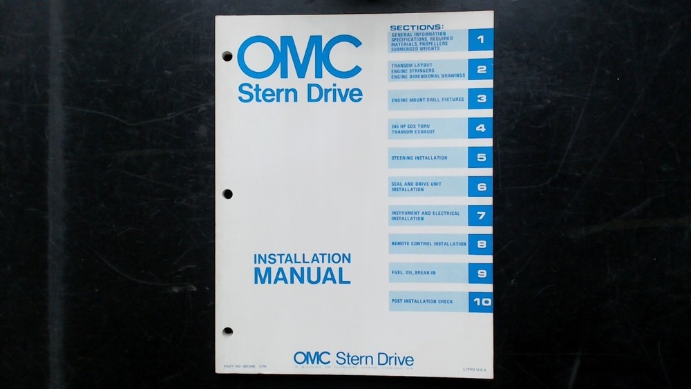 OMC Stern Drive Installation Manual Part 581046 1975 Illustrated Guide