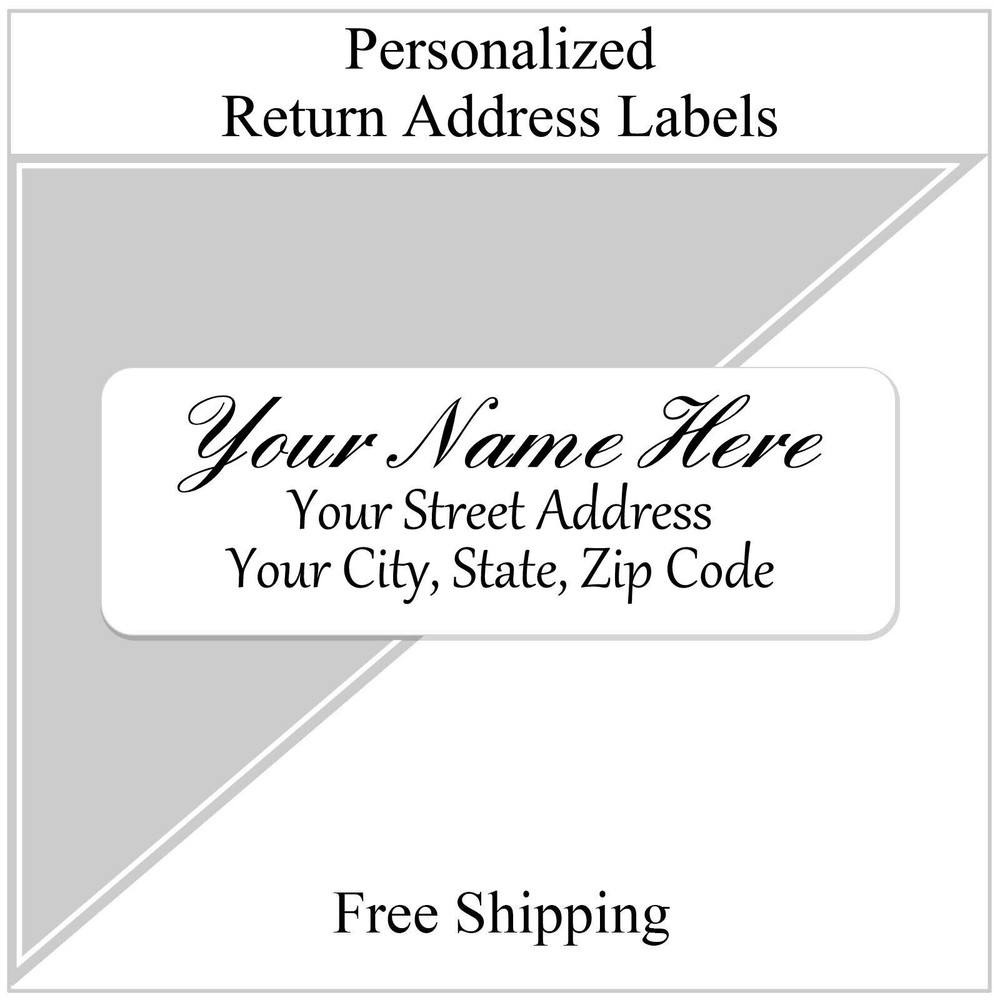 60 Return Address Labels Personalized Printed 3/4 x 2 1/4 Script