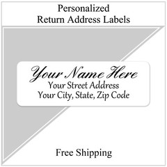 60 Return Address Labels Personalized Printed 3/4 x 2 1/4 Script