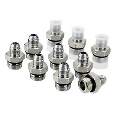 10 Pack 3/8″ JIC 37° Male x #8 SAE/ORB Male Hydraulic Hose Adapter Fittings New