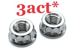 2 / 3 / 5 pcs M8 x 1.25mm Pitch 12 Point Hex Titanium Sprocket Flange Bolt Nut