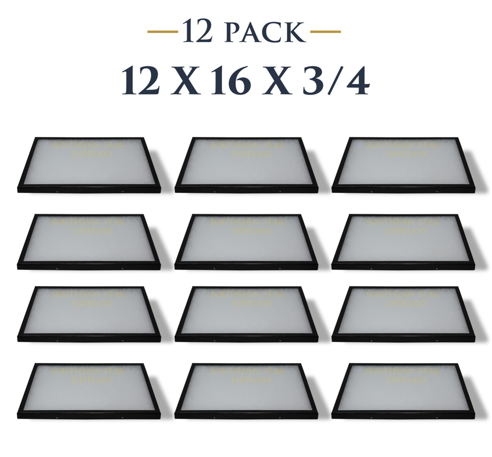 12 Pack of 12 x 16 x 3/4 Riker Display Cases Boxes for Collectibles Arrowhead