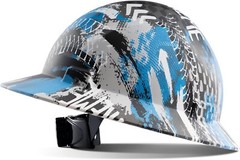 LANON Full Brim Hard Hat, OSHA Construction Work Approved, Blue Pattern Desig…