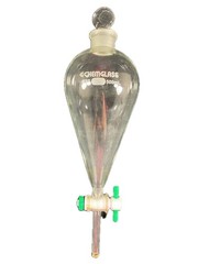 CHEMGLASS 500mL Squibb Separatory Funnel w/ Stopcock #27 Neck CG-1742-05 B