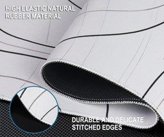 Large Mouse Pad, 31.5″ x15.7″ 31.5 inches x 15.7 inches, White Black Lines