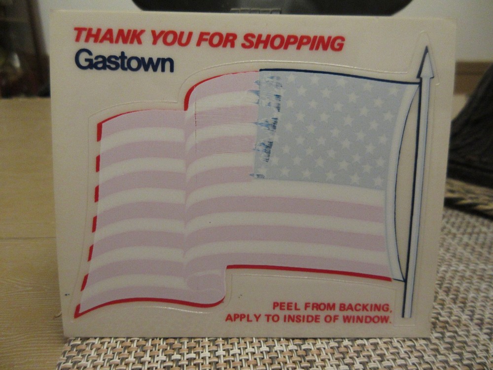 GASTOWN GAS STATION (Youngstown, Ohio Area) PEEL-OFF FLAG STICKER/DECAL