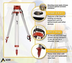 Universal Survey Tripod – Aluminum Laser Level Tripod – Transit Level Tripod
