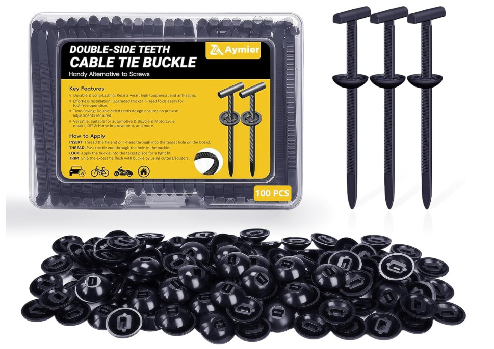 100PCS Universal Nylon Cable Tie Straps Adjustable Buckle Fastener Organizer