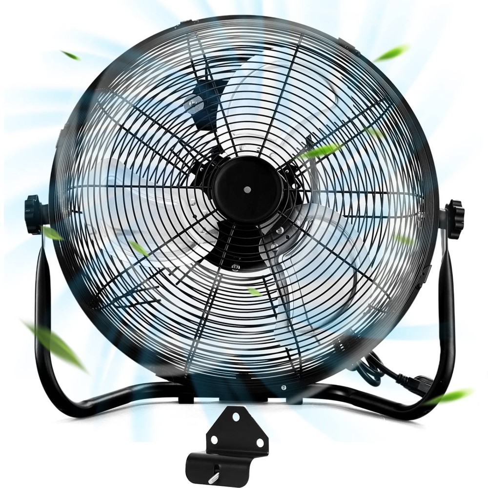 16″ 5688 CFM High Velocity Metal Industrial Floor Fan Garage,Shop W/Wall-Mount
