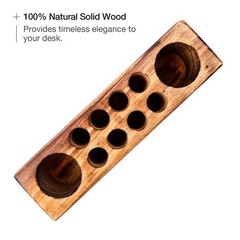 Solid Wood Pen Holder For Desk “ Fountain Pen Holder “ Stylish Wooden Pencil Hol