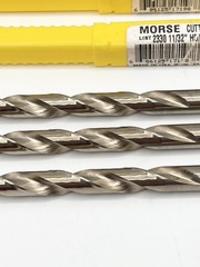 Morse Cutting Tools 17198 2330 Cobalt Drill 11/32 HD Jobber Split Point Lot of 3