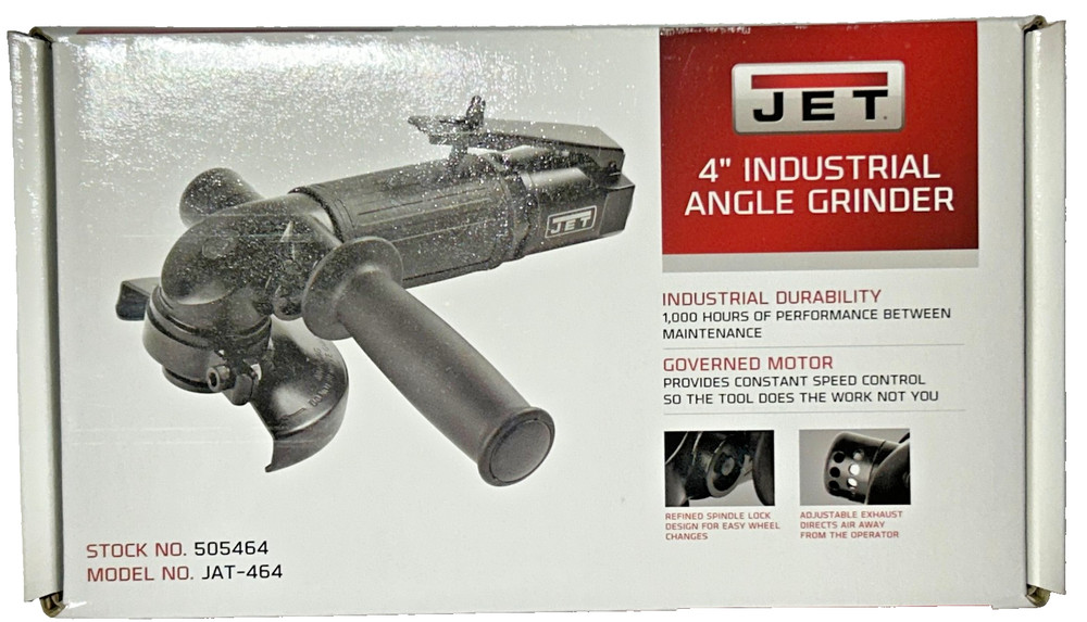 JET 4″ Pneumatic Angle Grinder 13000 RPM Air Tool JAT-464 – Heavy Duty