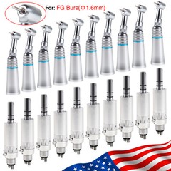 1-10Pcs Dental Low Speed Contra Angle Handpiece Fit FG 1.6mm Burs / 4H Air Motor