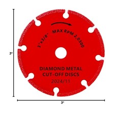 3″ Diamond Cut Off Wheel – 5000+ Cuts on Metal, Rebar, Stainless Steel – 3 Pack