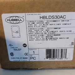 Hubbell HBLDS30AC Disconnect Switch 30A 600VAC IP69K Aux Contact