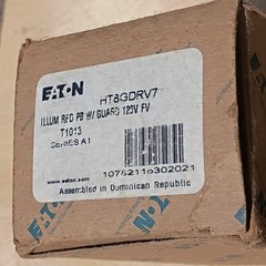EATON HT8 Illuminated Red Push Button w/ Guard – HT8GDRV7 120V