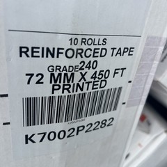 Case Central 240 Reinforced Water Activated Tape 72mm x 450 ft (10 Rolls) Logo