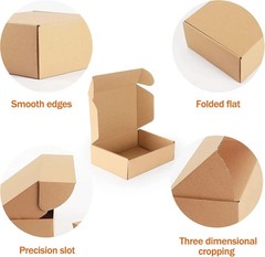 7X5X2 Inch Shipping Boxes Bulk 50 Pack Brown, Tab Lock Tuck Top Mailer Boxes for