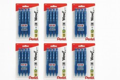Pentel 5 Count Medium Point WOW Retractable Pen in Blue Set of 6 BK440BP5A