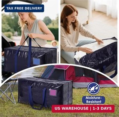 6 Pack Moving Bags with Full-Open Side Zipper, Extra Large 93L Heavy Duty Waterp
